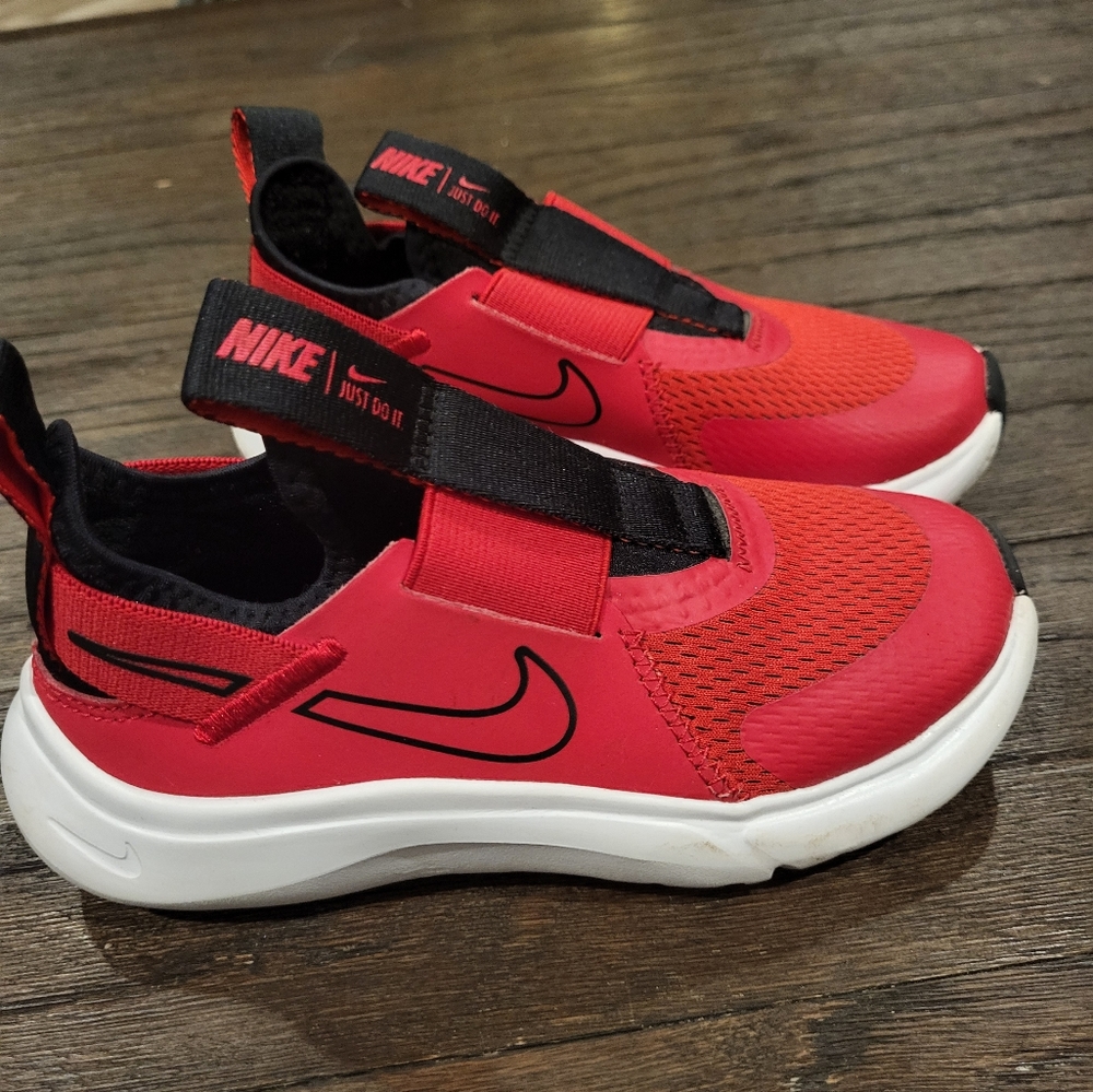 Nike red slide on sneakers